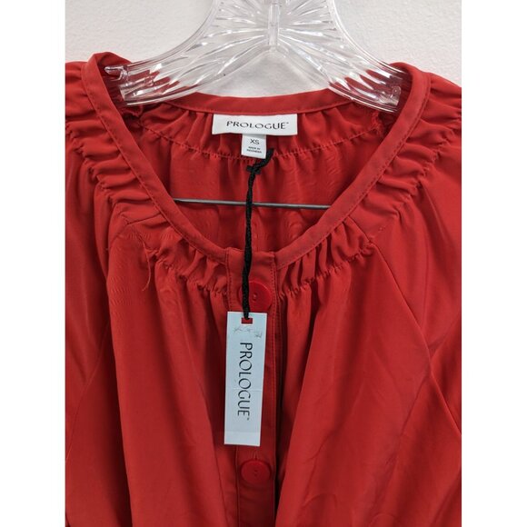 Prologue Orange Dress Size XS button Down Short Sleeve Party Belted Target - Picture 2 of 4